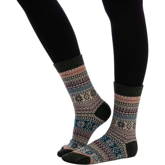 6 Pairs Christmas Warm Wool Socks for Women Holiday Thick Knit Socks Cozy & Warm - Picture 3 of 6